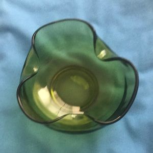 Vintage anchor hocking avocado green dip bowl